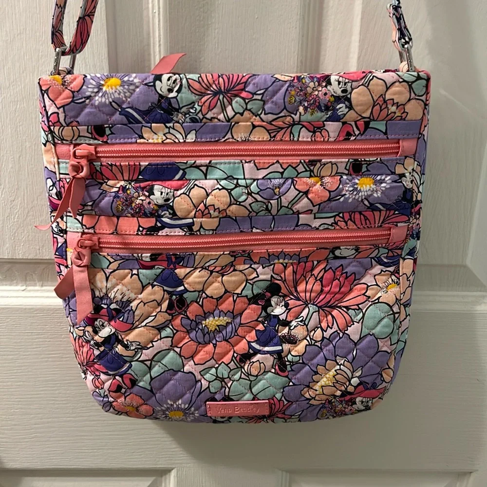 Vera Bradley Floral Crossbody Bag in Purple, Pink, Mint